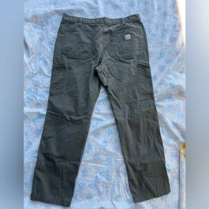 Carhartt mens olive denim jeans 40x32 relaxed fit cargo utility work like new 40